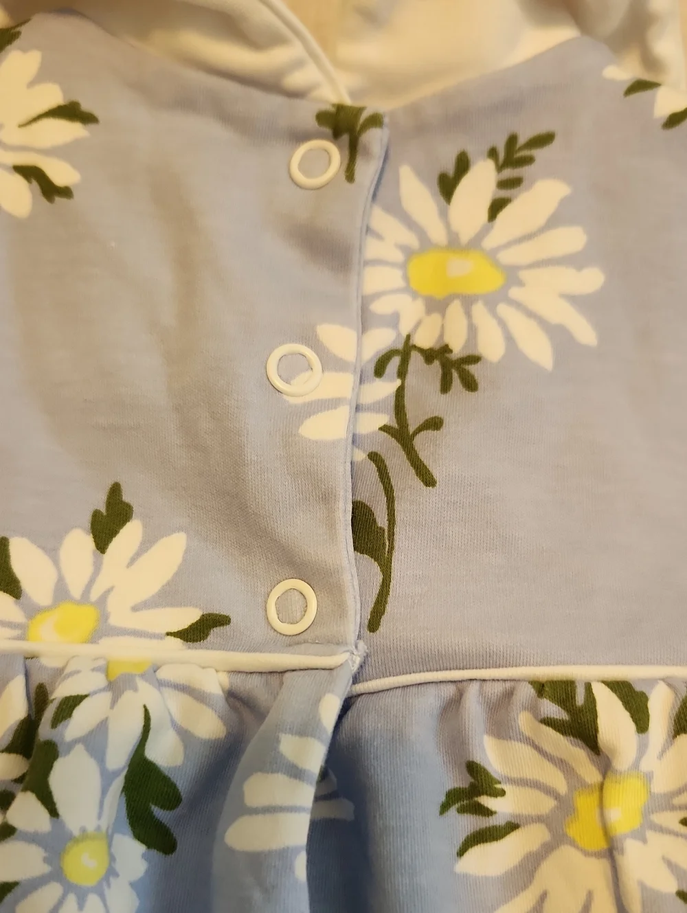 Pima Blue Daisy Print Peter Pan Collar Kids Dress